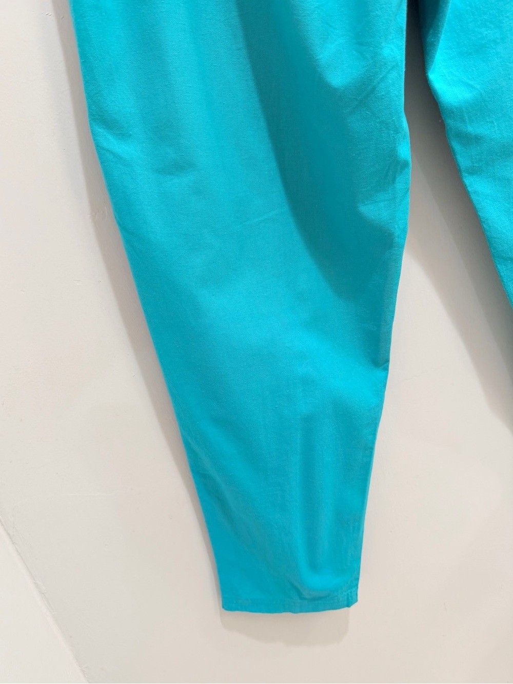 Vintage 80s Cherokee High Waist Pleated Tapered Pants Turquoise Aqua Sz 13 USA - Picture 5 of 14